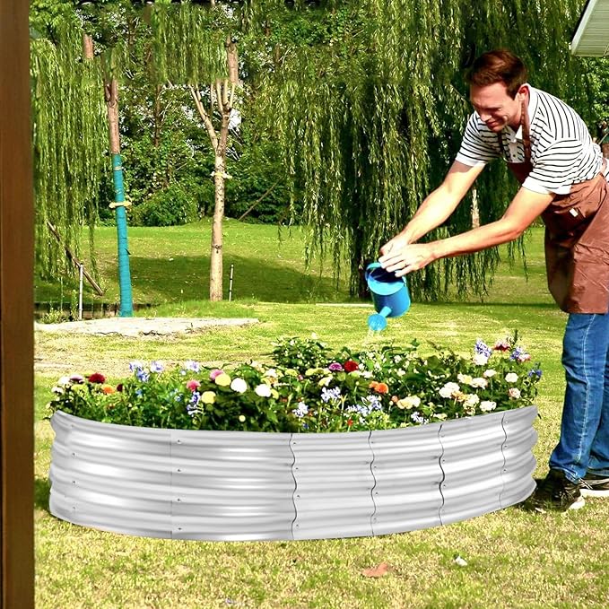 Galvanized Raised Garden Bed, 6x3x1ft Planter Box for Outdoor Gardening, Durable Metal Raised Garden Box with Open Base Design for Vegetables, Fruits, Flowers (Silver, 6×3×1FT (1-Pack)