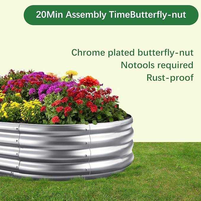 Galvanized Garden Bed kit for Vegetables/Herbs/Flowers (2PCS 4X2X1)