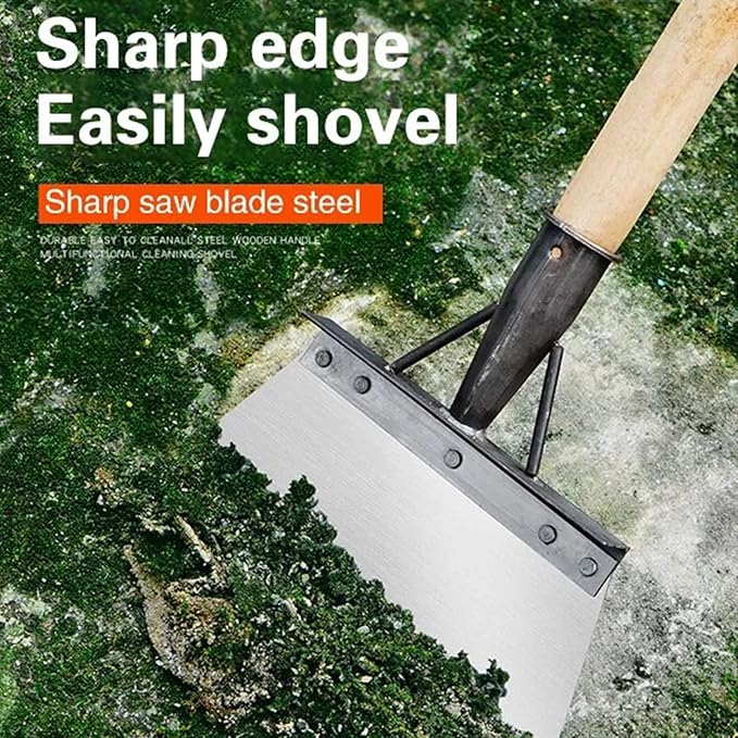 Multifunctional Garden Tool, Square Spade - Manganese Steel Flat Shovel, 8-12" Heavy Duty for Digging, Lawn Edging, Weed Removal - Silver (23CM)