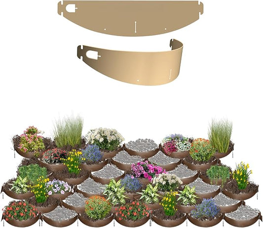 Dirt Locker Erosion Control Hillside Planters, 20-Pack-Brown—DIY-Raised Garden Bed Terracing Kit for Steep Slopes, 25°-35°-Geogrid Water Retention Planting Stabilizer-Retaining Wall Compatible