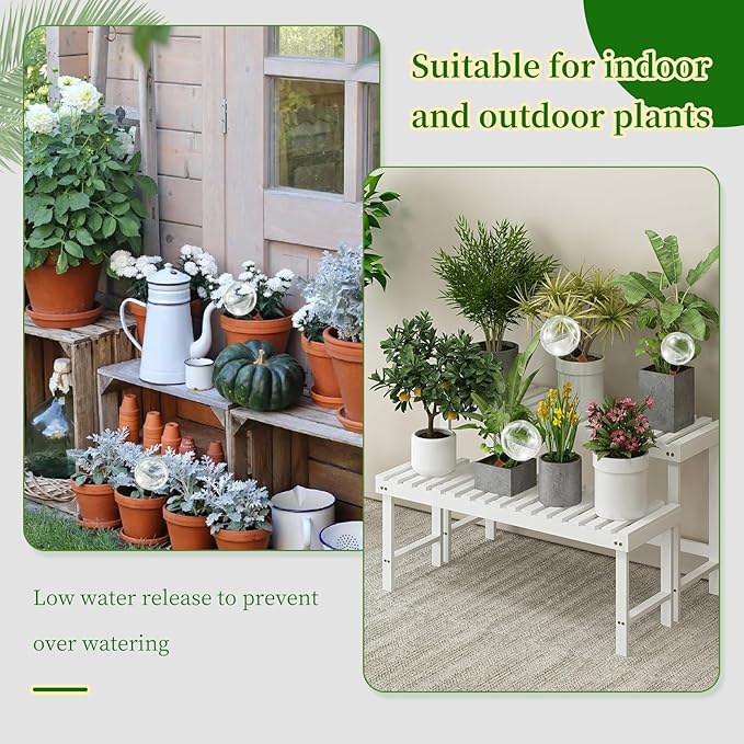 3 Pack Self Watering Globes for Indoor Plant Plastic Water Bulbs 17.5 oz Automatic Watering Planter Insert Top Fill with Slow Release Control Plants Watering Devices System, Water Spikes Stakes