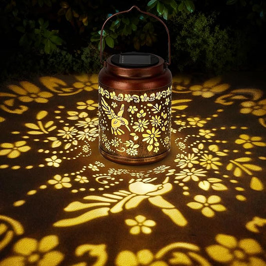 Hummingbird Gift Solar Lanterns Outdoor Waterproof - Metal Hanging Hummingbird Solar Lights Graden Decor for Patio Yard Lawn Backyard Porch Pathway, Christmas Decor Birthday Gift for Women Mom Grandma