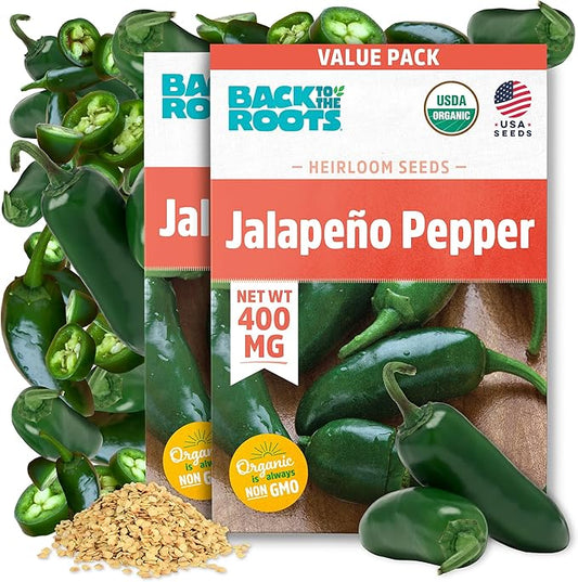 Back to The Roots 100% Organic Seed Packets Jalapeno (Pack of 2)