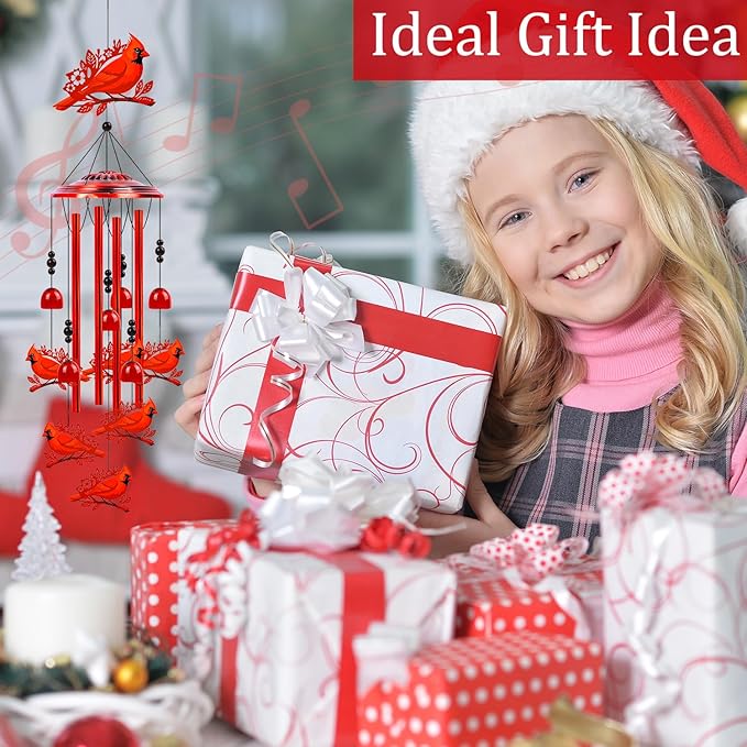 Cardinal Gifts for Women, Cardinal Wind Chimes for Outside, in Memorial Loved One Wind Chimes for Outdoor Garden Patio Yard Decor, Birthday Christmas for Mom Grandma