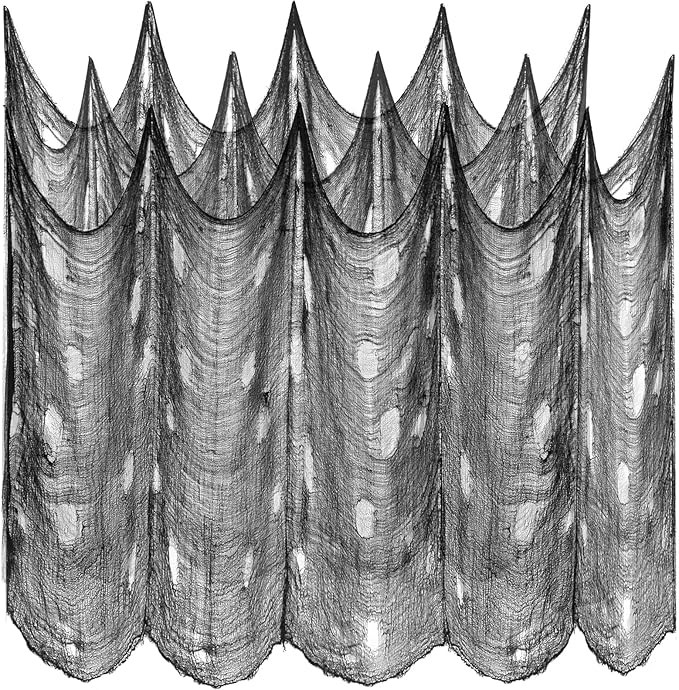 ZeeDix Halloween Black Creepy Cloth 79 x 800in Giant Spooky Cheesecloth Scary Gauze Cloth for Halloween Party Supplies Haunted Houses Decoration Outdoor Yard Home Wall Doorways Decor