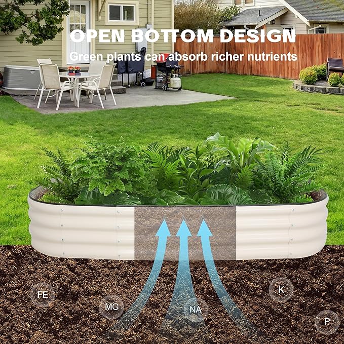 Galvanized Raised Garden Bed Kit Outdoor Metal Garden Planter Box for Backyard Gardening, Planting Vegetables, and Patio (70.8"x35.4"x11.8")
