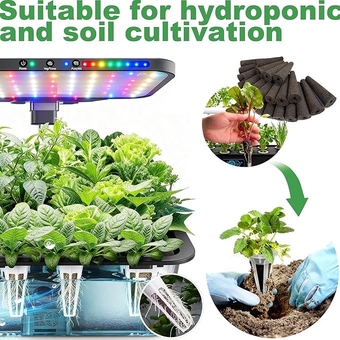 Grow Sponges 60 Pack, Hydroponics Replacement Root Growth Sponges Compatible with Aero Garden iDOO and Most Other Brands,Sponge for Hydroponic Indoor Garden System