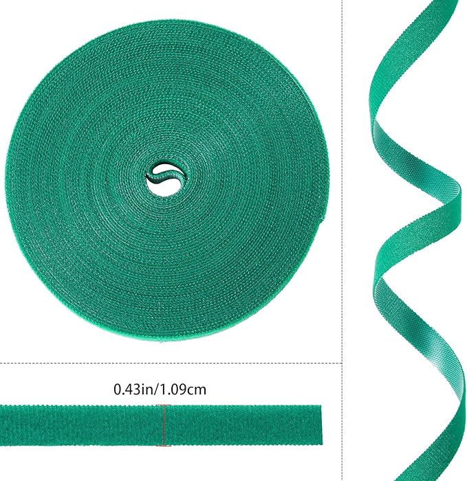 Tangyinrd 2 roll Garden Tie Green Tape Twist Ties for Plants Tomato Plant Support for Effective Growing for Climbing Plants,Reusable Adjustable Garden Plant Ties Gardening Strap