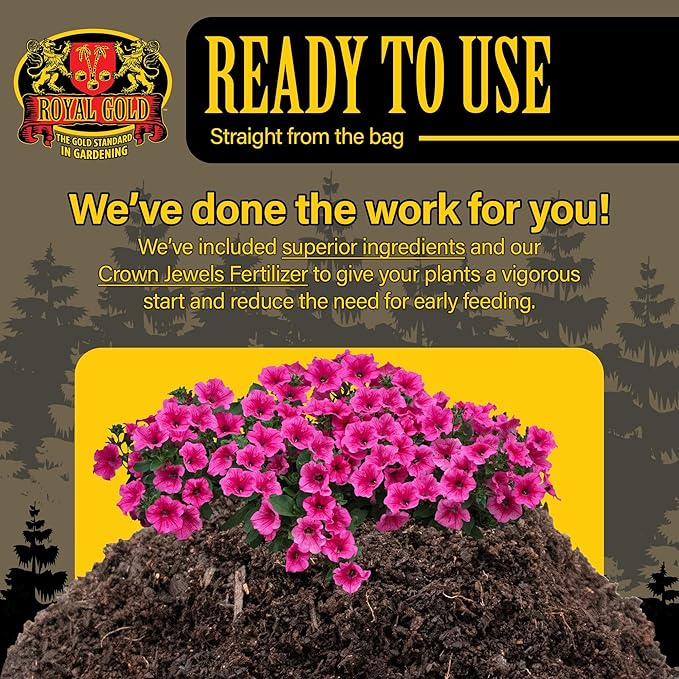 Royal Gold Planting Medium Mix, 1.5cu ft - Designed for Amending Soil, Made for a Variety of Gardening Applications, Standalone Growing Medium - Builds Soil Structure