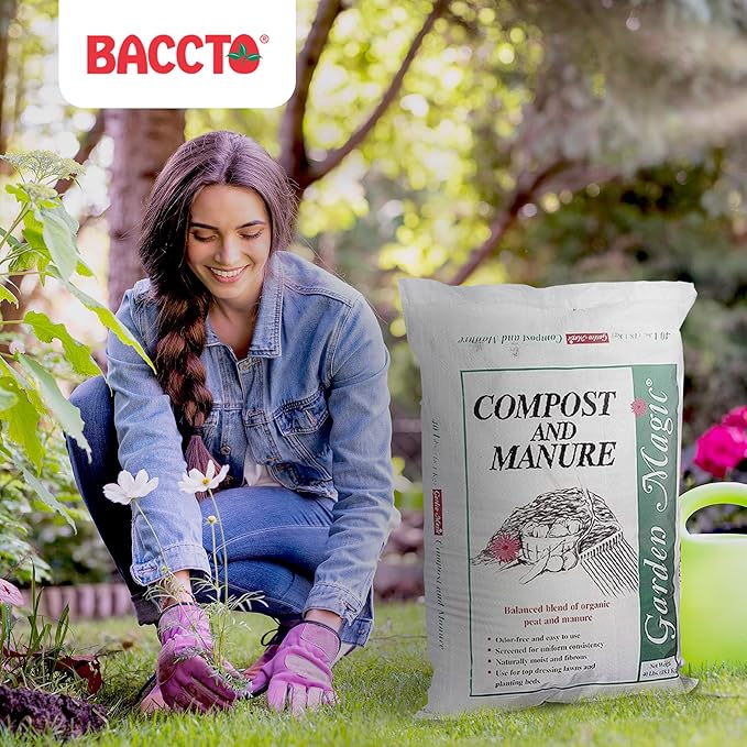 Michigan Peat 8-Pack Compost and Manure Blend, Garden Magic Mix w/Odor-Free Blend, 40 Lbs - Outdoor Lawn and Gardening Mixture with Nutrients and Minerals for Soil Potting and Planting