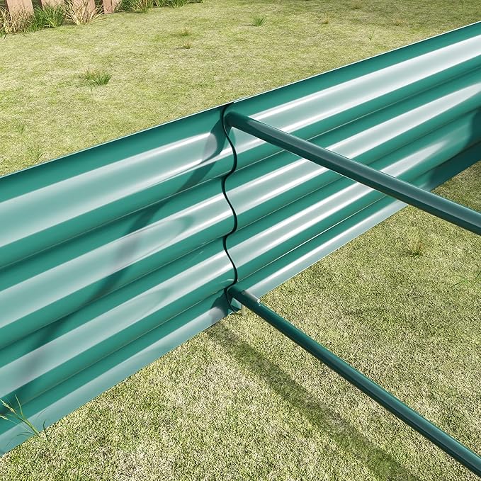6x3x1ftft Raised Garden Bed, Outdoor Galvanized Raised Garden Beds, Metal Raised Beds for Gardening Vegetables Fruits and Flowers, Easy Assembly, 127 Gallon Capacity - Green