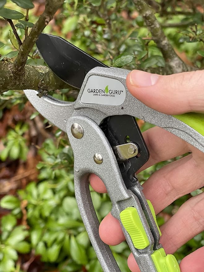 GARDEN GURU Professional Ratchet Pruning Shears Clippers – 4X Cutting Power – Ratcheting Garden Anvil Pruners Scissors - Makes Tough Cuts Easy - Great for Seniors & Arthritic Hands - 1 Case (50 Pcs)