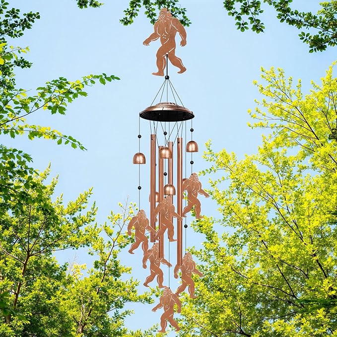 YHmall Big Foot Wind Chimes for Outside, 35" Big Foot Gifts for Women Men Mom Dad, Metal Windchimes Outdoors for Patio Yard Home Garden Decorations