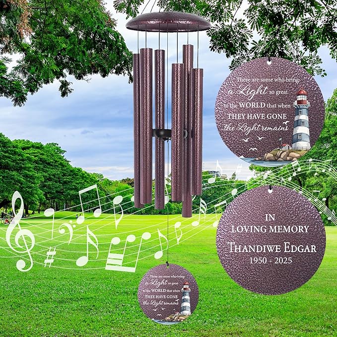 ASTARIN 30/36/45inch Personalized Memorial Wind Chimes for Loss of Loved One, Memorial Gifts for Loss of Mother/Father, Sympathy Gifts for Funeral Condolence Bereavement Grief, Wind Chimes for Outside