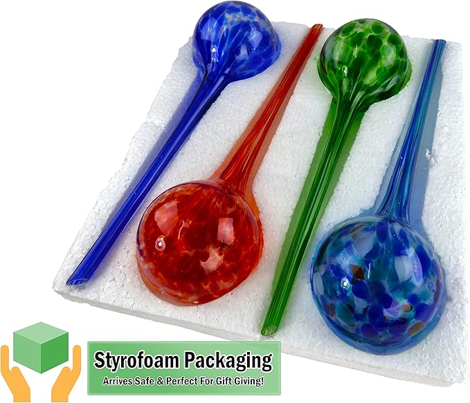 5Star Aqua Plant Watering Globes - Automatic Watering Ball Bulbs - Self Watering Plant Glass Bulbs System (16, Large)