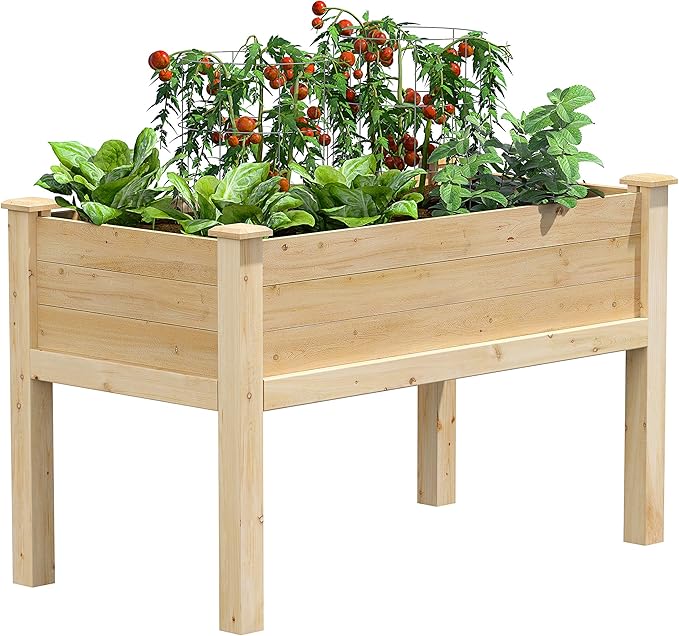 Greenes Fence Original Cedar Elevated Garden Bed, 24" W x 48" L x 31" H - Made in USA with North American Cedar