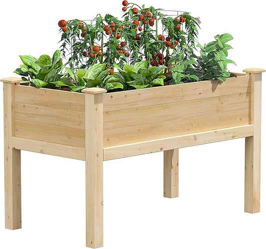 Greenes Fence Original Cedar Elevated Garden Bed, 24" W x 48" L x 31" H - Made in USA with North American Cedar