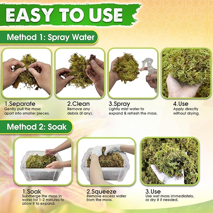DUSPRO Big Bag Dried Forest Moss for Plant Propagation Sphagnum Moss Bulk for Orchid Repotting Mix Organic Soil Medium Bale Premium Hand Selected (5 LBS)