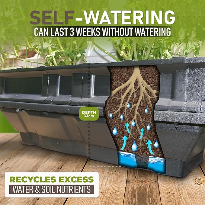 Vegepod - Raised Garden Bed - Self Watering Container Garden Kit with Protective Cover, Easily Elevated to Waist Height, 5 Years Warranty (Large)