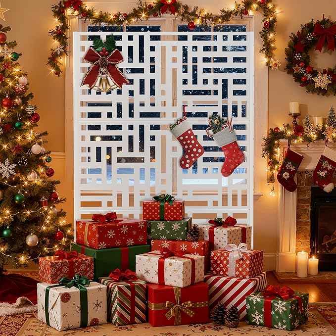 Outdoor Privacy Screen,72" H×47" W Metal Privacy Screen, Freestanding Privacy Fence Panels for Patio