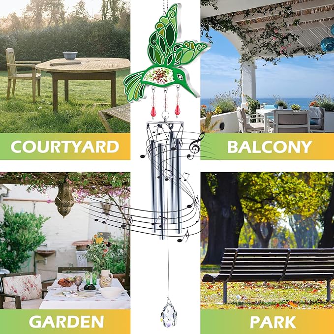 Memorial Wind Chimes Hummingbird Wind Spinner, Sympathy Wind Chimes for Loss of Loved One Prime Bereavement Sympathy Memorial Gift for Loss of Mother Father Husband Condolence Remembrance