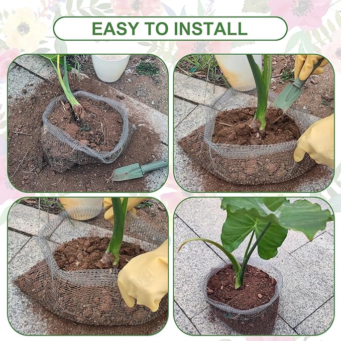 4Pcs 15 Gallon Root Guard Baskets for Plants, Underground Stainless Steel Wire Mesh Cages Gopher and Vole Wire Basket Protect The Roots of Large Plants