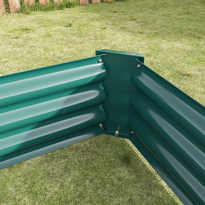 6x3x1ftft Raised Garden Bed, Outdoor Galvanized Raised Garden Beds, Metal Raised Beds for Gardening Vegetables Fruits and Flowers, Easy Assembly, 127 Gallon Capacity - Green