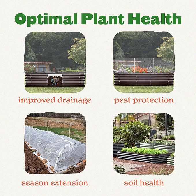 Epic Gardening 6-in-1 Modular Galvanized Raised Garden Bed Kit, 29" Tall Metal Planter Box, Durable Aluzinc Steel Raised Garden Bed Outdoor for Vegetables, Herbs, Flowers & Fruits - Medium Mist Green