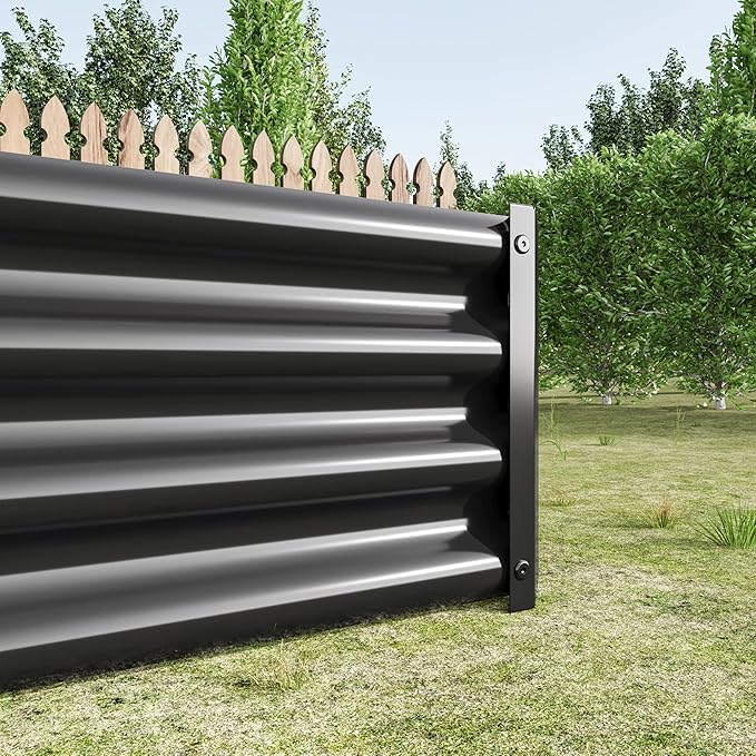 6x3x1ft Raised Garden Bed, Outdoor Galvanized Raised Garden Beds, Metal Raised Beds for Gardening Vegetables Fruits and Flowers, Easy Assembly, 127 Gallon Capacity - Black