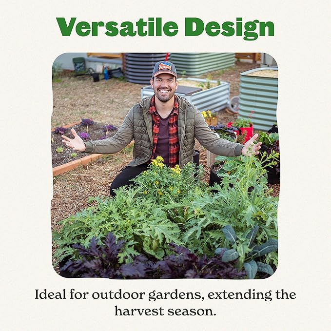 Epic Gardening 6-in-1 Modular Galvanized Raised Garden Bed Kit, 29" Tall Metal Planter Box, Durable Aluzinc Steel Raised Garden Bed Outdoor for Vegetables, Herbs, Flowers & Fruits - Small Mist Green