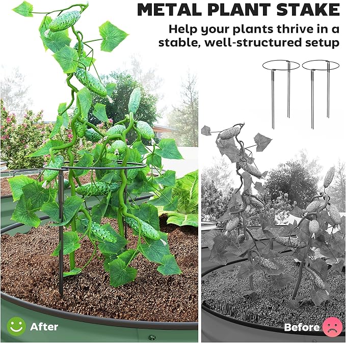 Outsunny 2PCS Galvanized Raised Garden Bed, 7' x 3' x 1' Raised Beds for Gardening with Plant Support Stakes, Rubber Strap Edging and Gloves, Metal Planter Box for Vegetables, Flowers, Green