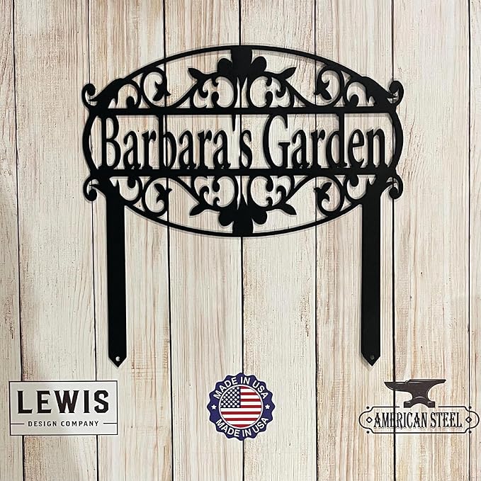 Decorative Custom Garden Sign (23" W x 23" H, Hammered Copper)