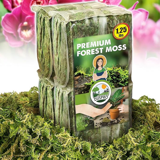 DUSPRO Big Bag Dried Forest Moss for Plant Propagation Sphagnum Moss Bulk for Orchid Repotting Mix Organic Soil Medium Bale Premium Hand Selected 16 QRT