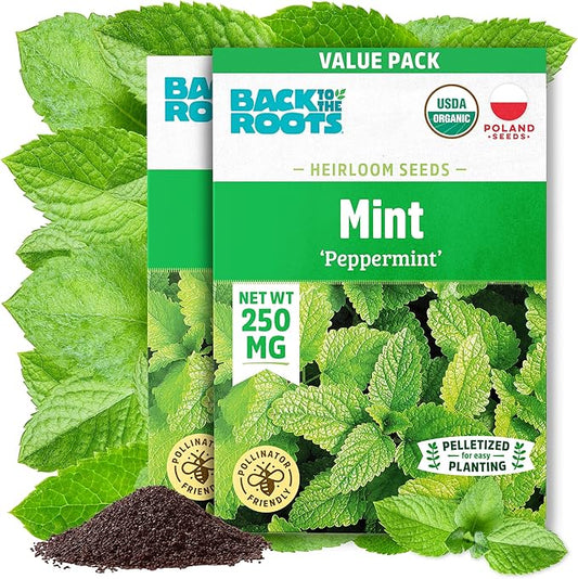 Back to The Roots 100% Organic Seed Packets - Peppermint (Pack of 2)