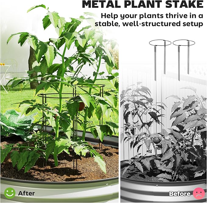 Outsunny 2PCS Galvanized Raised Garden Bed, 7' x 3' x 1' Raised Beds for Gardening with Plant Support Stakes, Rubber Strap Edging and Gloves, Metal Planter Box for Vegetables, Flowers, Silver