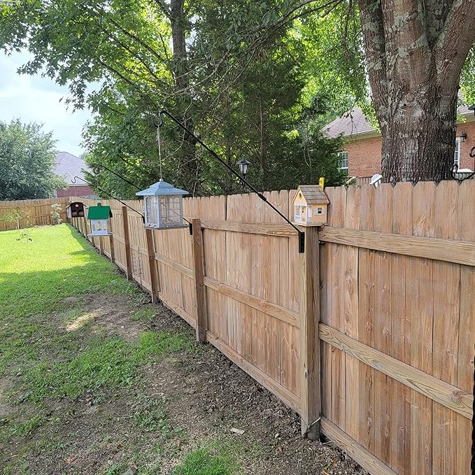 Juegoal 2 Pack Heavy Duty Deck Hook, 25 Inch or 36 Inch Wall Mounted Extended Reach Deck Hook Wall Pole Plant Bracket for Hanging Bird Feeder, Plants, Suet Baskets, Lanterns, Wind Chimes