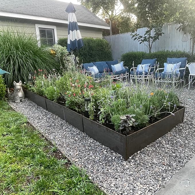 Edge Right - Raised Garden Bed Kit - COR-Ten Steel (8" COR-Ten Steel, 2 FT x 4 FT)