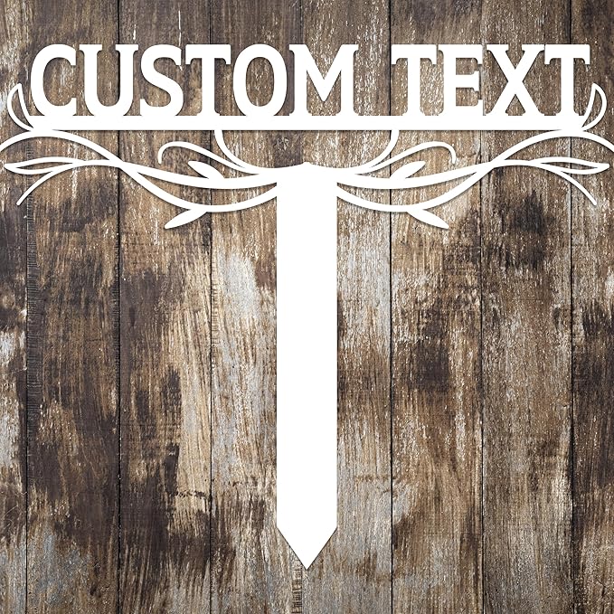 Personalized Metal Text Garden Sign with Stake, Custom Garden Decor for Outdoor, Custom Family Name Sign, Large Patio Decorations, Lawn Art, Farmhouse Decorative, Housewarming Gift